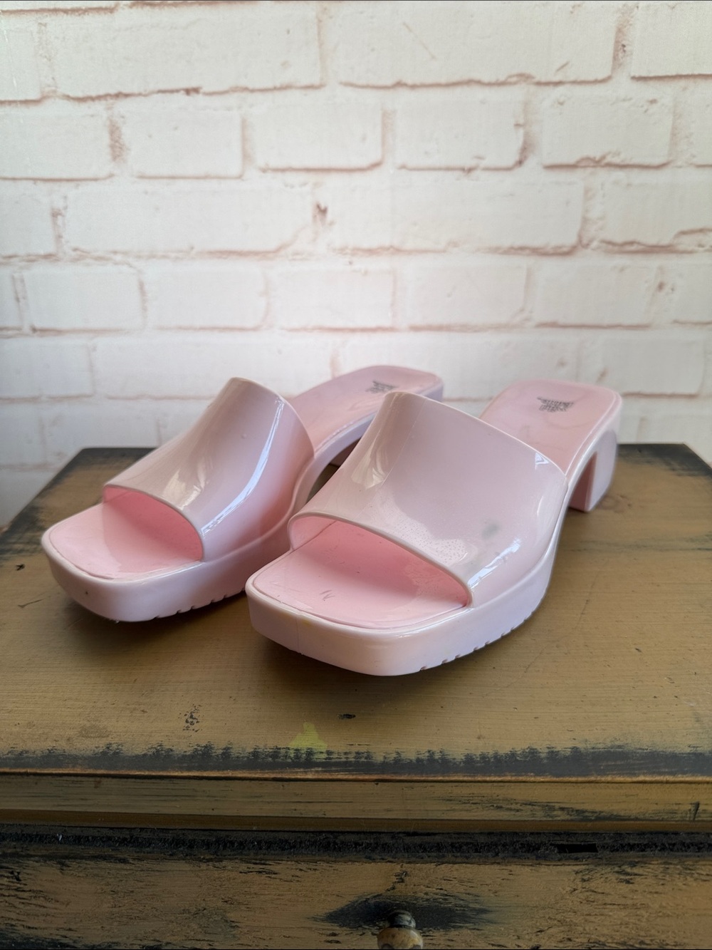 wild‎ fable Glossy Light Pink Slide Mules